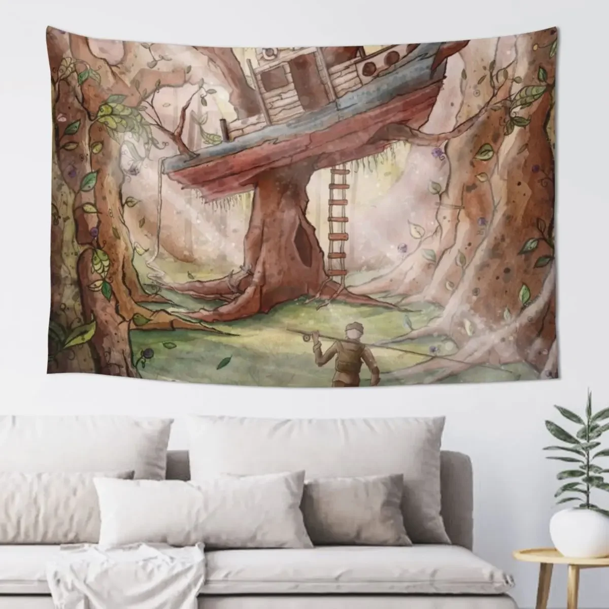 Fisherman of the Forest Tapestry Anime Decor Decorative Paintings Decoration For Bedroom Tapestry