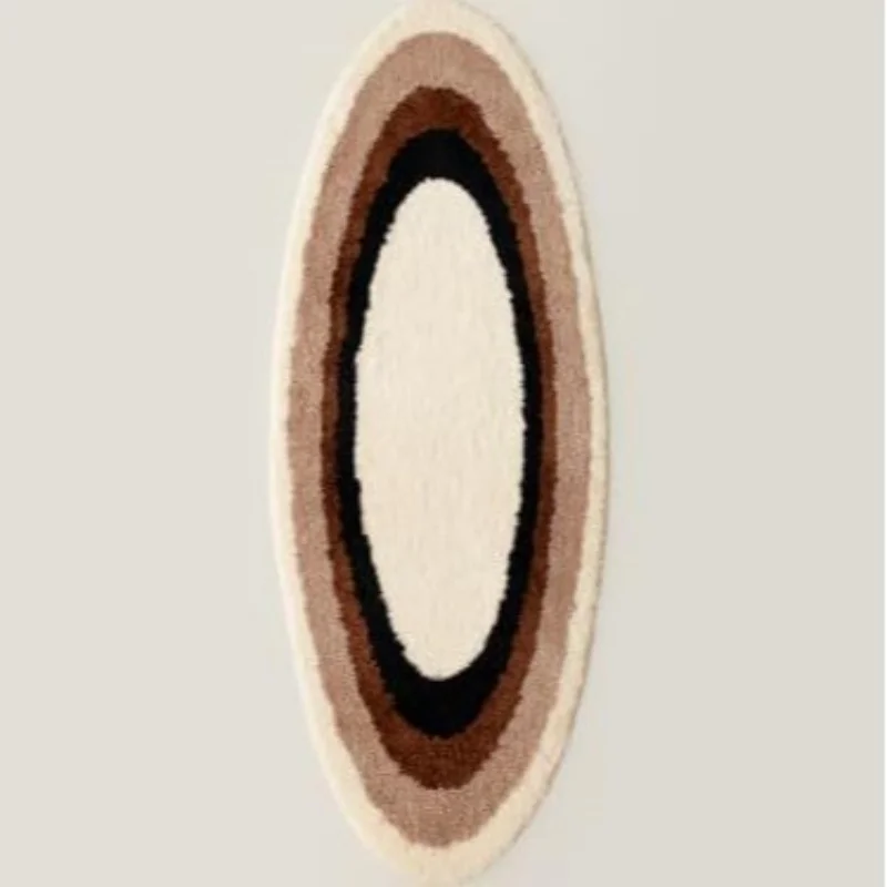 VIKAMA Colorful Oval Trend Design Dopamine Bedroom Carpet, Living Room Bedside Rug, Study Rug Imitation Cashmere Home Decoration