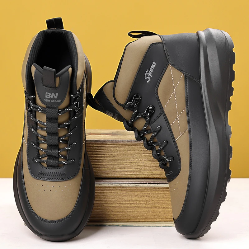 

Comfortable Men's Basic Ankle Outdoor Male Hiking Shoes Treking Footwear Luxury Brand Winter Snow Boots New Leather Sneakers