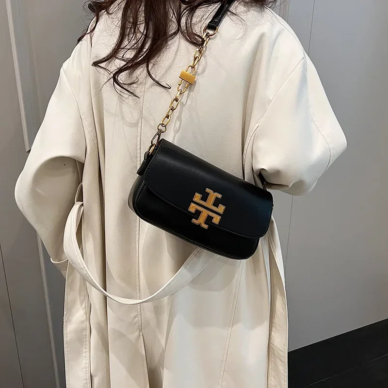 T B French Niche 2024 New Bag Fall and Winter Retro Shoulder Armpit Senior Fashion Crossbody Bag Simple Small Square Bag