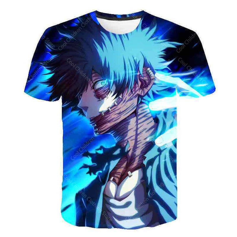 My Hero Academia Summer Boys Girls  Short Sleeve Clothing for Tee Cute casual fashion Parent Child Clothing Short Sleeve T-shirt