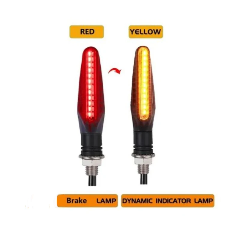 Richtingaanwijzers voor motorfietsen 12V LED multifunctionele waterdichte motorfiets knipperlichten met looplicht en remlichtaccessoires