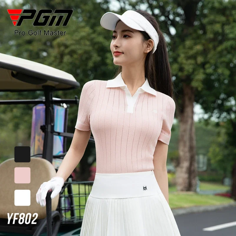 

PGM Women's Golf Spring/Summer T-shirt Tennis Polo Sports Top Clothes YF802