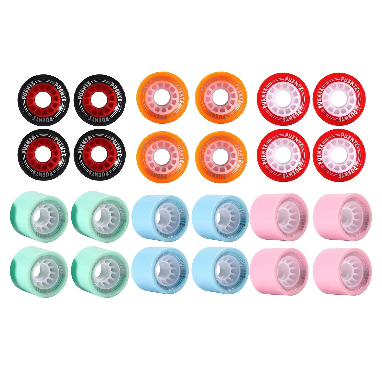 4/Set Longboard Skateboard Wheels 70x51mm Hardness Shock Absorption Anti-wear Cruising Wheels Set