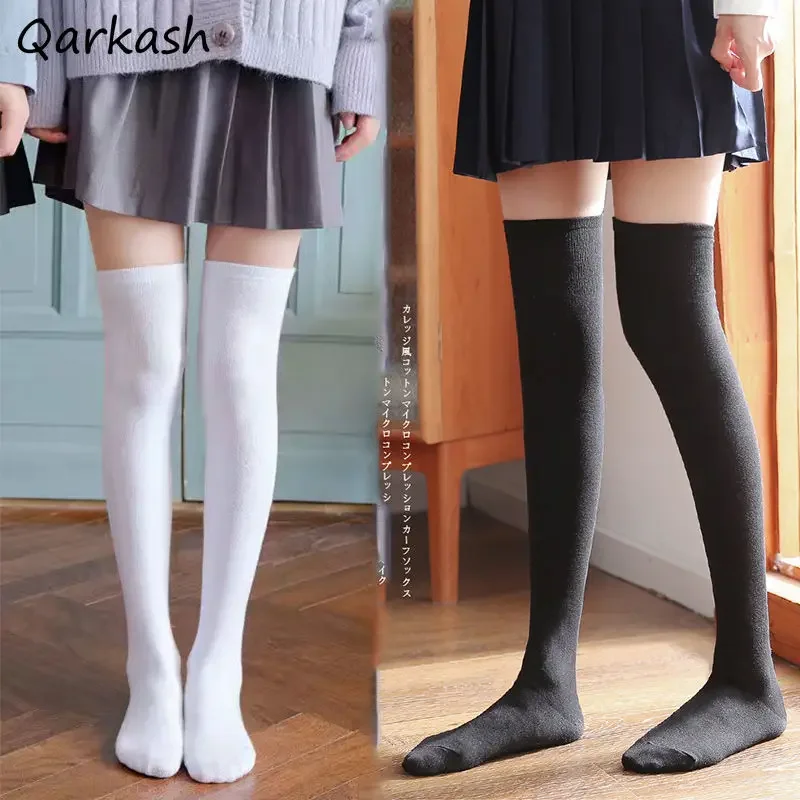 

Stocking Women Autumn Solid Simple Breathable Student All-match High-elasticity Japanese Style Pure Female Elegant Ulzzang Soft