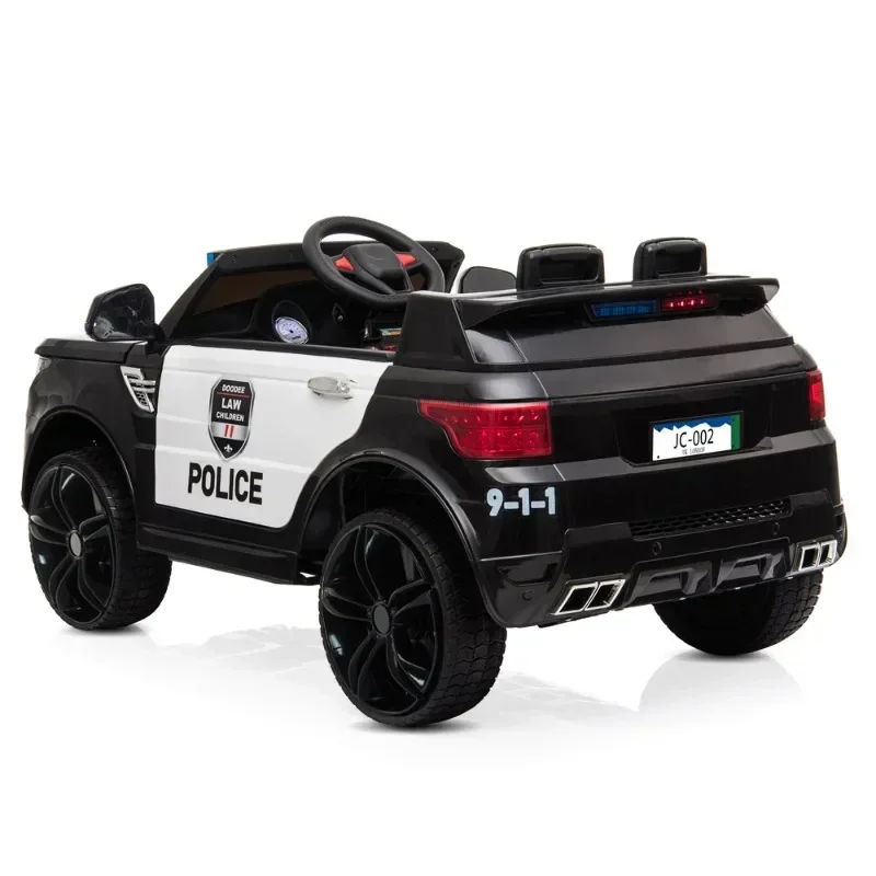 12V Kids Police Ride On Car Electric Cars 2.4G Remote Control, LED Flashing Light, Music & Horn.