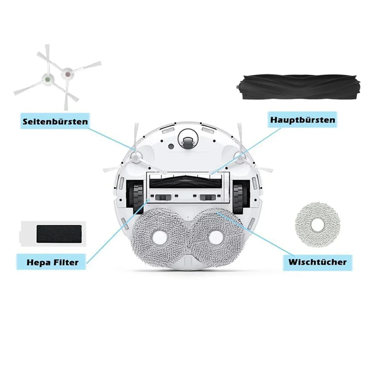 ل Ecovacs Deebot T20 OMNI T20e T20 Pro جهاز آلي لتنظيف الأتربة فرشاة جانبية رئيسية فلتر Hepa ممسحة القماش أكياس الغبار أجزاء