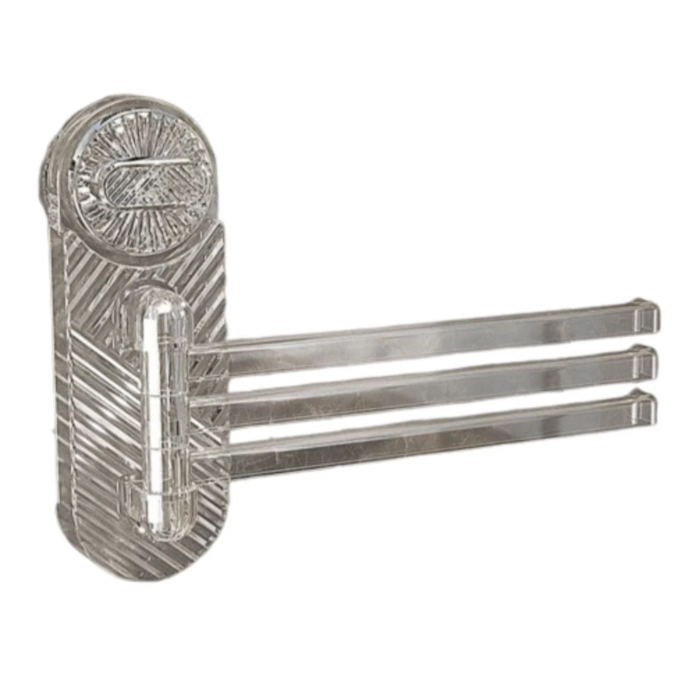 180°Rotating Suction Cup Towel Rack Wall-mounted 3 Towel Bars Toilet Towel Rod Multi-pole Punch-free Bathroom Towel Pole