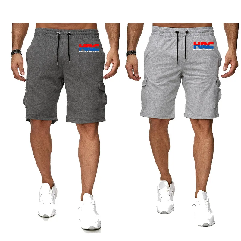 

2026 Honda Summer New Men Solid Color Work Shorts Outdoor Sports and Leisure Trendy Fashion Multi Pocket High Waist Beach Shorts
