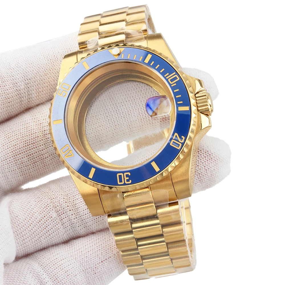 

NH35 gold 40mm Case Stainless Steel Presidential /Oyster Strap Fit NH35 NH36 NH38 NH34 Movement 28.5mm Dial Waterproof Case