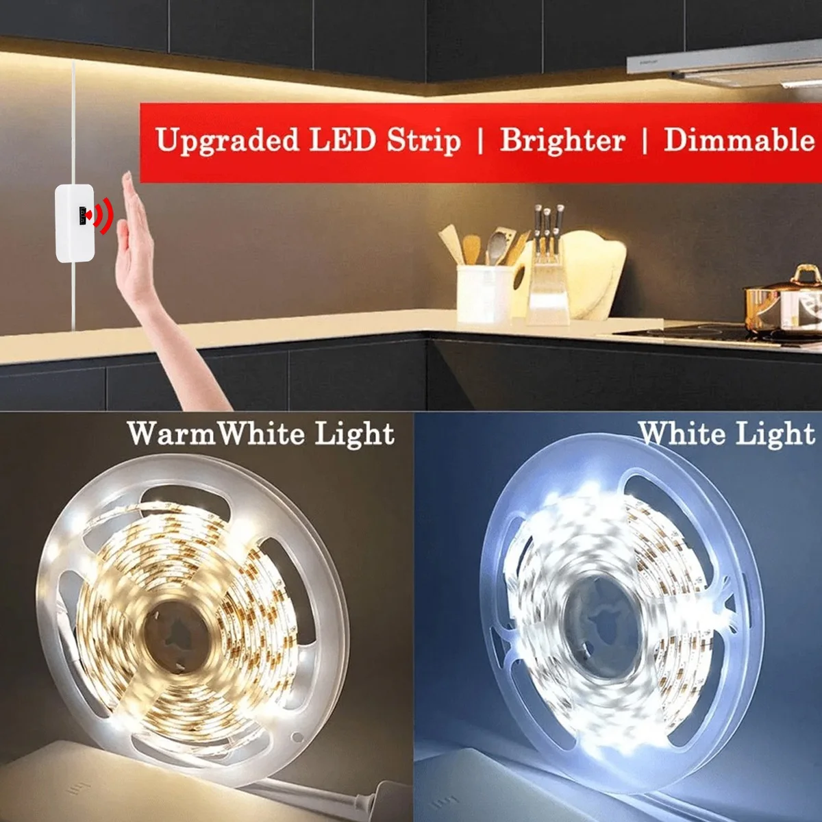 1M Hand Sweep Motion Sensor Dimming LED Light Strip with 5v Dc USB Port Suitable for Kitchens TV Backlight High Quality Lighting