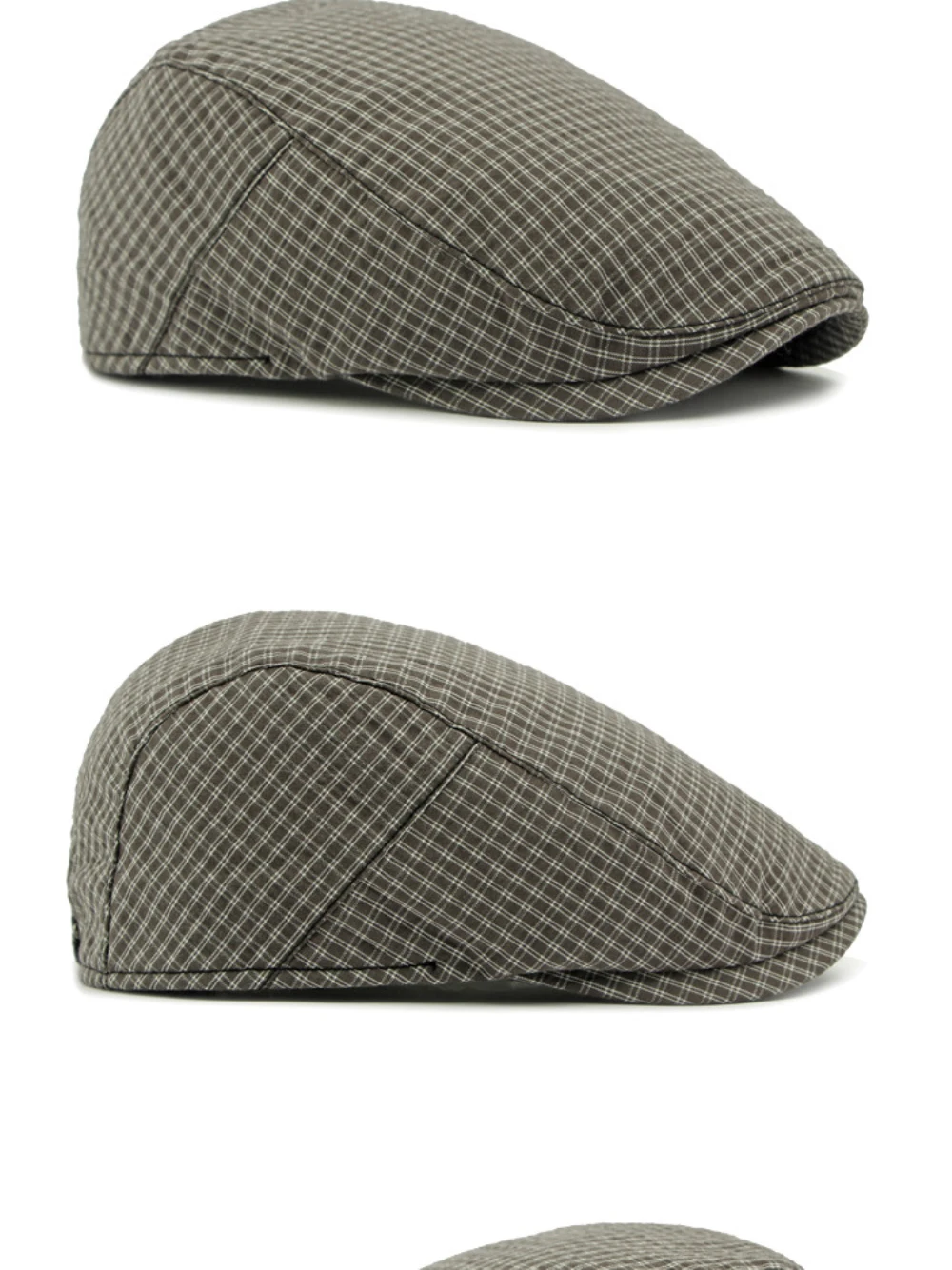HT4799 Herren- und Damen-Baskenmützen für Frühling, Sommer und Herbst, Künstler- und Malermütze, Unisex Ivy Flat Cap, Verstellbare Karierte Baskenmützen – Detail 8
