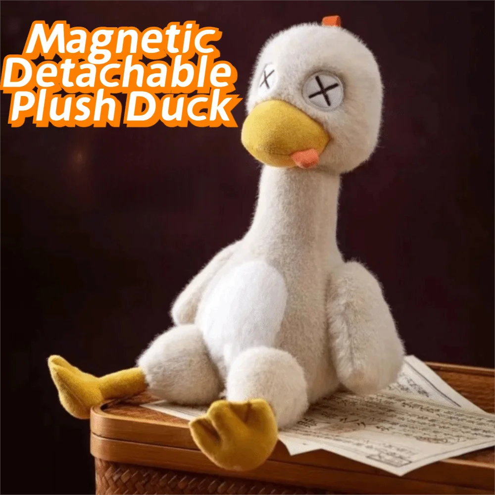 Soft Plush Duck Plush Toys Funny Simulation Cartoon Fun Stuffed Animal Magnetic Detachable Plush Duck Doll Children Activity
