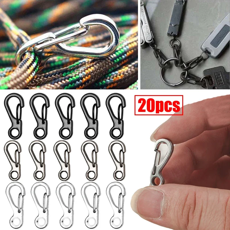 Mini mosquetão, liga minúscula, gancho de mola, fecho de chaveiro, pequena fivela pendurada para mochila, camping, garrafa, EDC, 5 pcs, 10 pcs, 20pcs