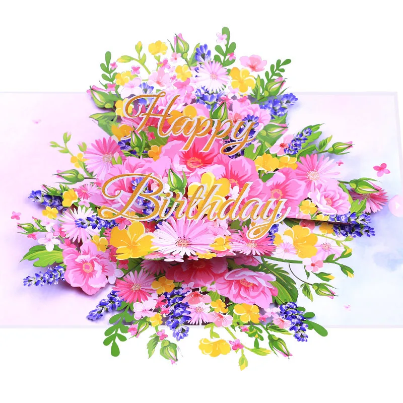 

10pcs Pink Daisy Flower Origami 3D Pop UP Greeting Card Invitation For Baby Shower Wedding Birthday Xmas Party Souvenirs Gift