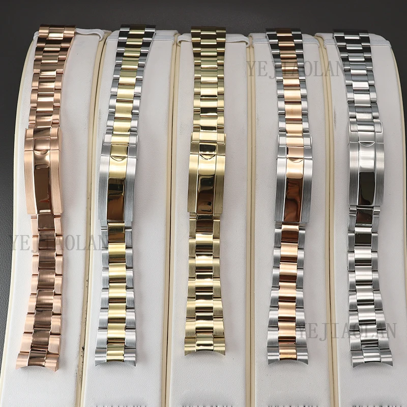 

20mm Watch Strap 316L Stainless Steel Bracelet Brushed And Polishing Watchband Parts Glide Lock Clasp For Nh35 Men's Watch Case