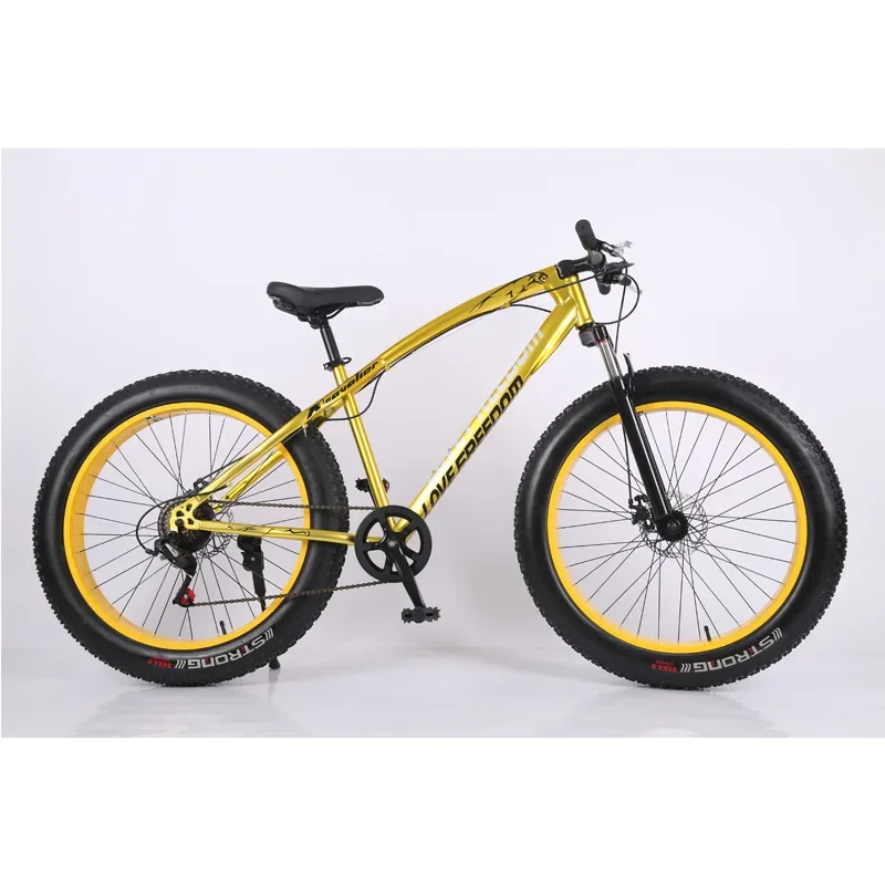 OEM 26 Inch Fat Adult Snow Bike 7 21 24 Speed Men Mountain Bicycle With Suspension Front Fork