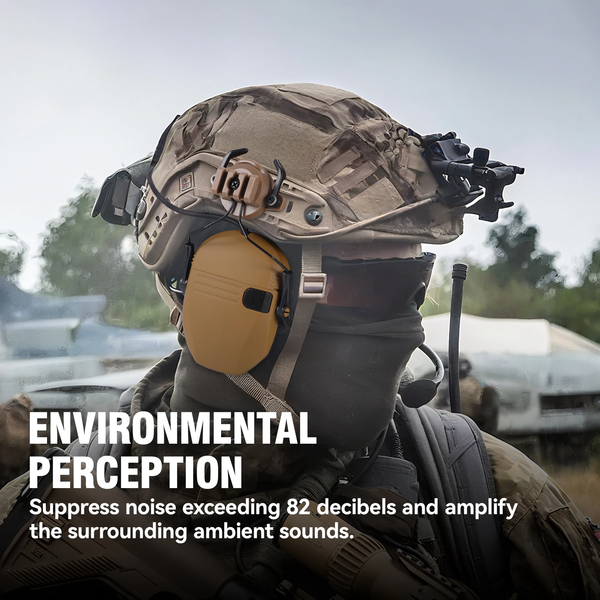WK шлемная версия, тактические электронные наушники для стрельбы, NRR23dB, наушники с шумоподавлением для военной безопасности, охоты