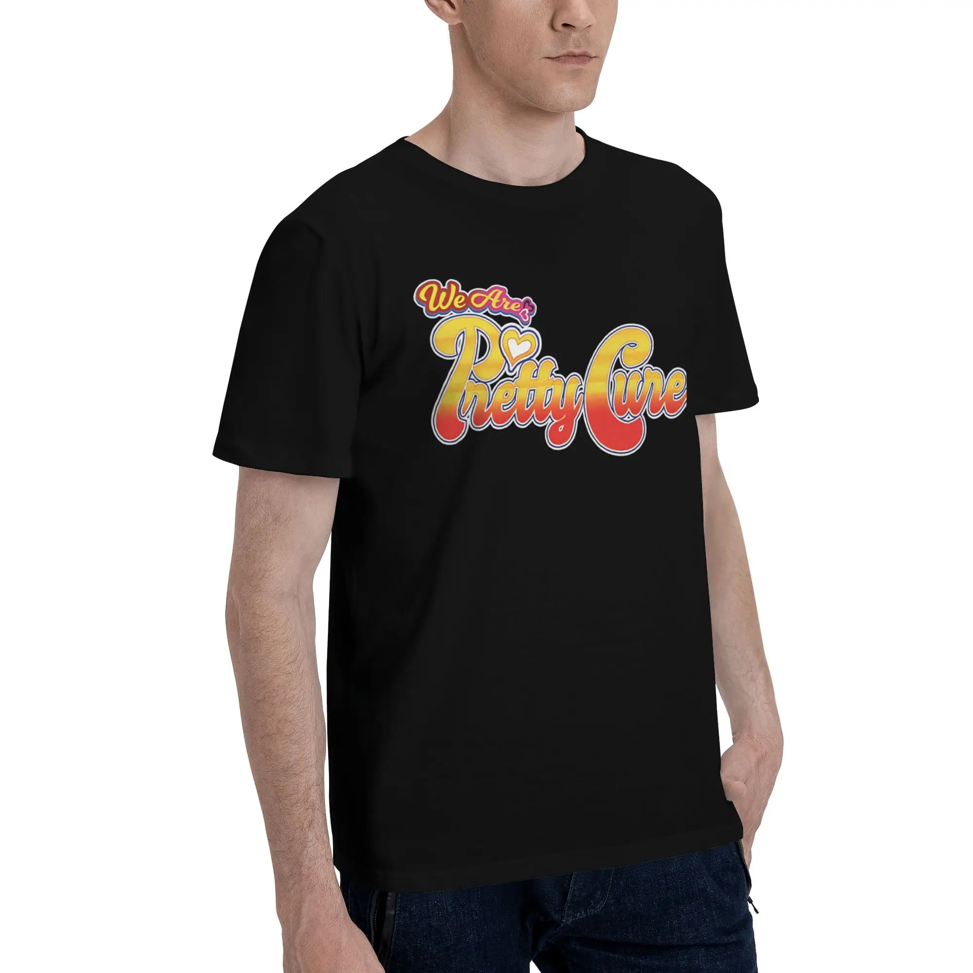 We Are Pretty Cure  Funny Graphic 100% Cotton T-Shirt Bandai Pretty Cure Tops Tees For Men