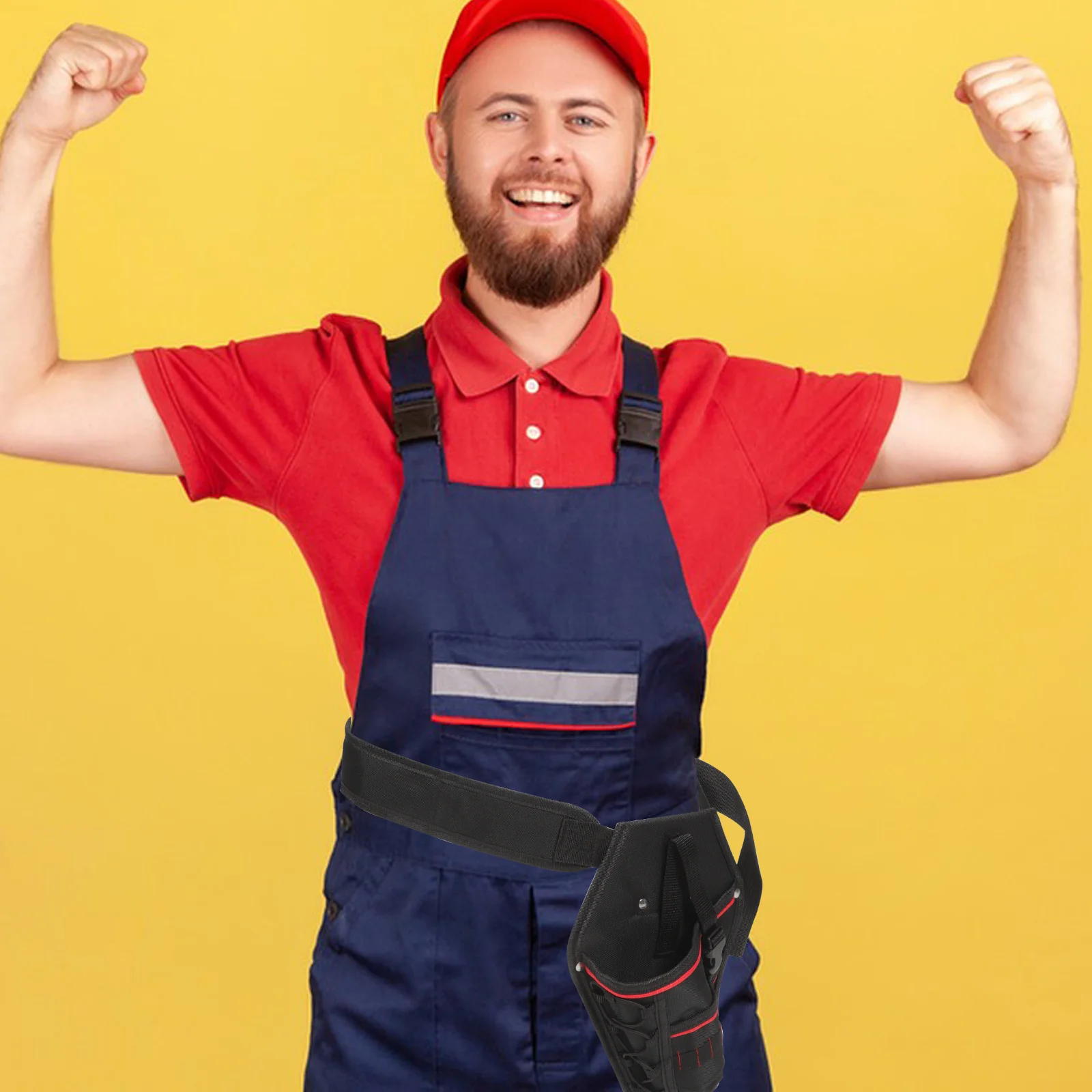 

Premium Tool Bag Organizer Durable Canvas Waist Pouch Adjustable Belt Multi-Pockets Storage For Tools Screws Nails Electrician