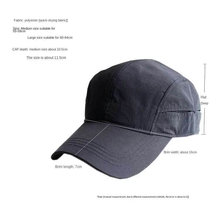 Oohmy kleine und große Kopf Baseball mützen für Männer Frauen, schnell trocknen, kühlende Leistung Hut, über Größe, atmungsaktiv, verstellbar – Detail 4