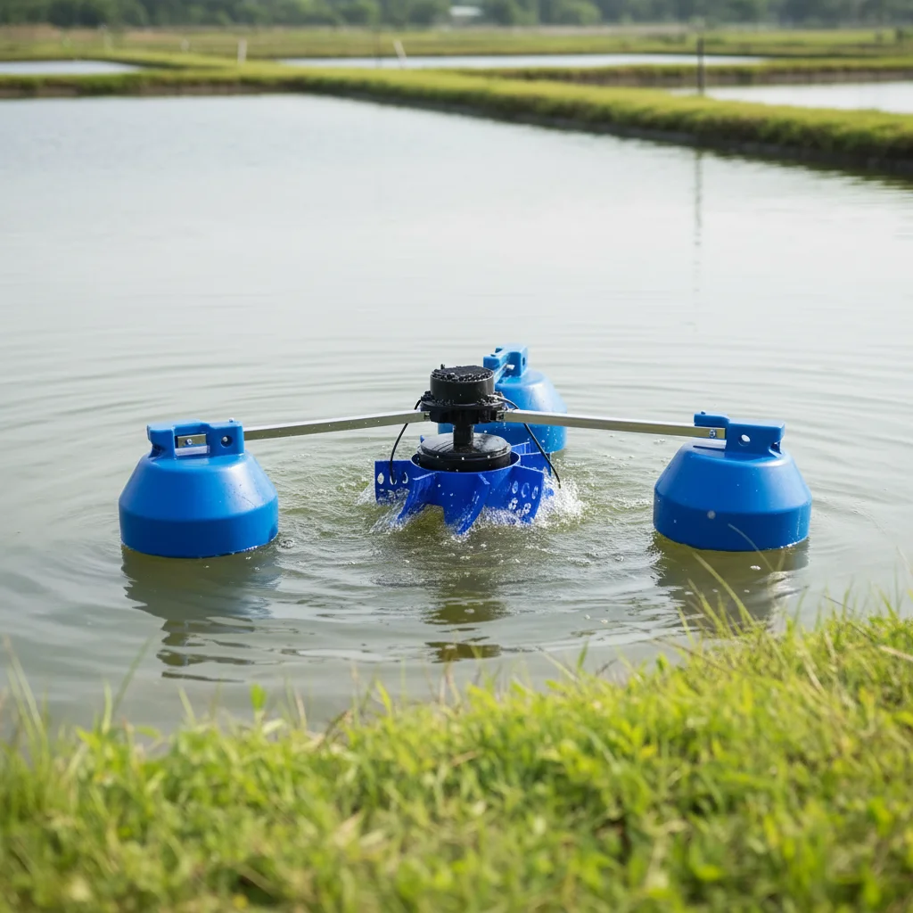 Low Maintenance Oil 2.2kW Aquaculture Variable Frequency Floating Impeller Aerator For Oxygen Increasing