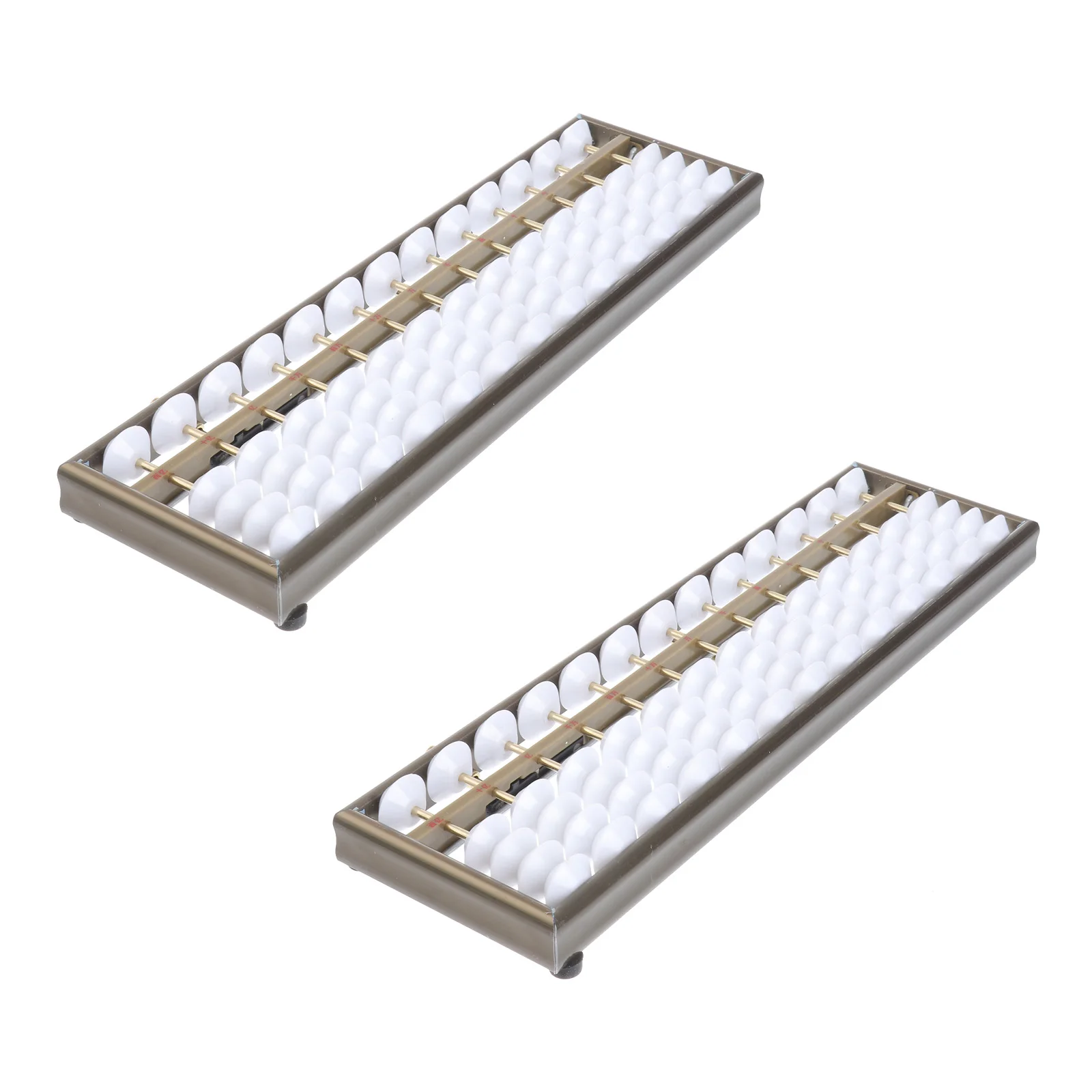 2 pcs White Aluminum Abacus Kids Math Toy Teach Counting Children Arithmetic Beads Calculator Educational Learning Brain