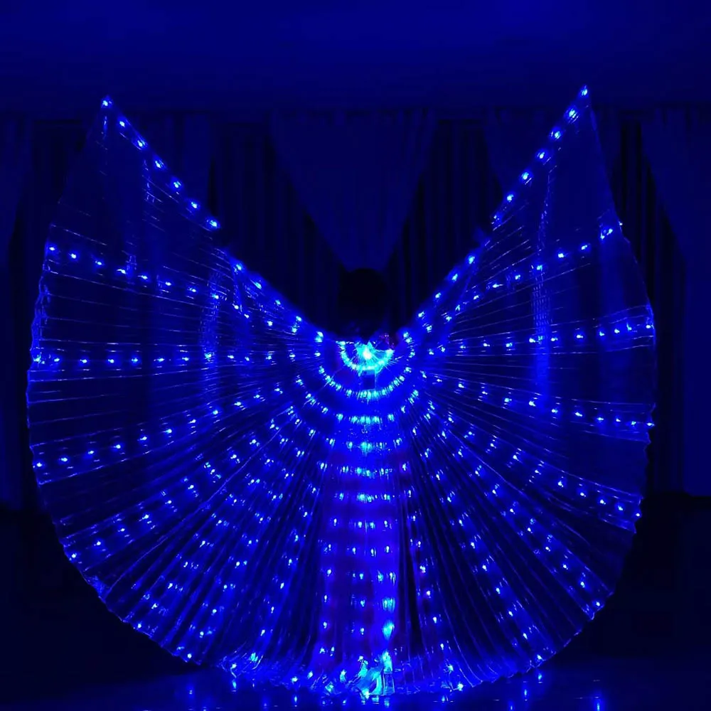 Imagem -04 - Arco-íris Cor Led Asas para Dança do Ventre Traje de Circo Luz Trajes Luminosos Party Show Isis Asas Adulto Dancewear 300 Leds