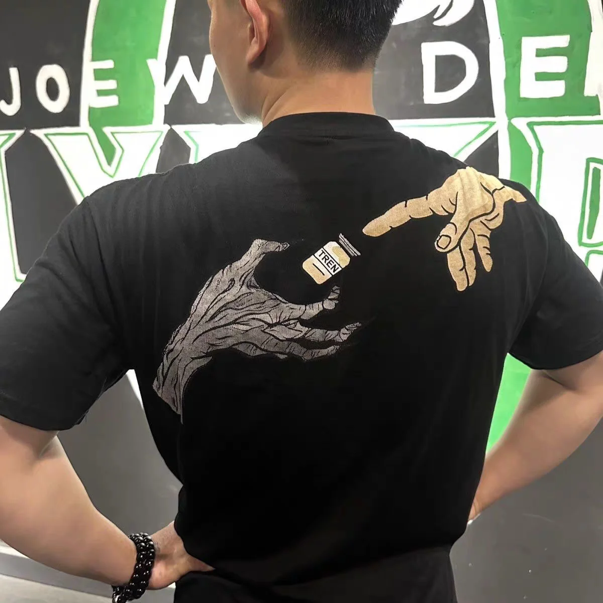 Tren Steroid Kurzarm-T-Shirt, Sommer, lockerer Schnitt, lässiges Sport-Kurzarm-T-Shirt, Fitness-Oberteil für Paare, sowohl für Männer als auch für Frauen. – Detail 3