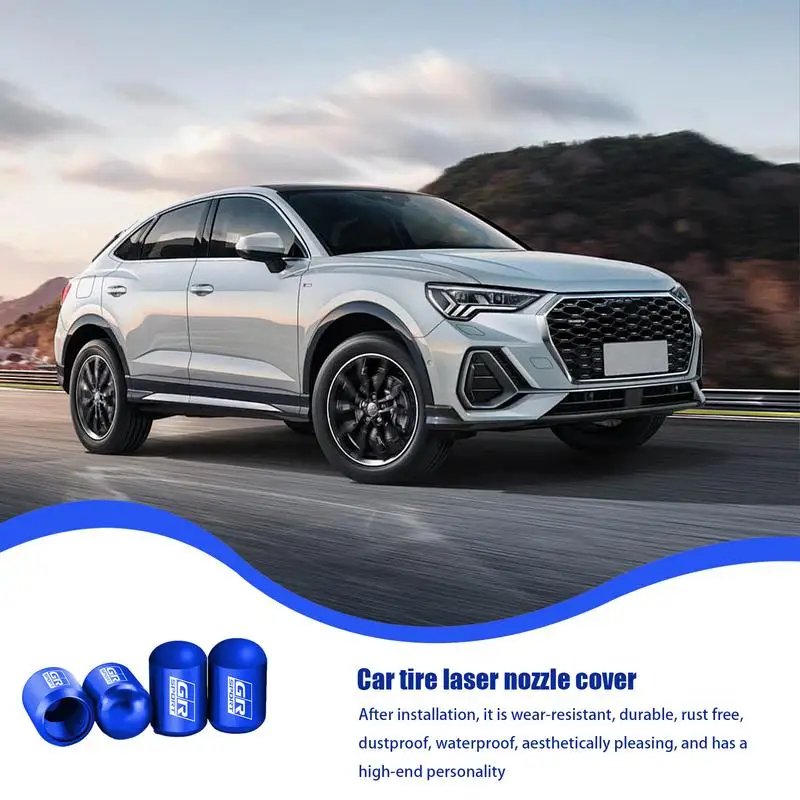 4Pcs Car Tire Valve Stems Cap Knurling Style Tire Valve Cap Aluminum Tire Wheel Stem Air Valve Cap car Universal accessories