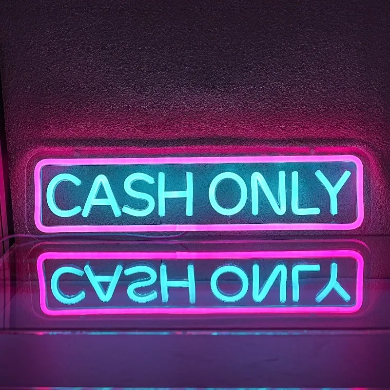 

Cash Only Neon Sign Business Neon Sign for Wall Decoration LED Neon USB Power Supply Suitable for Hotel Bar Cafe Rec Room