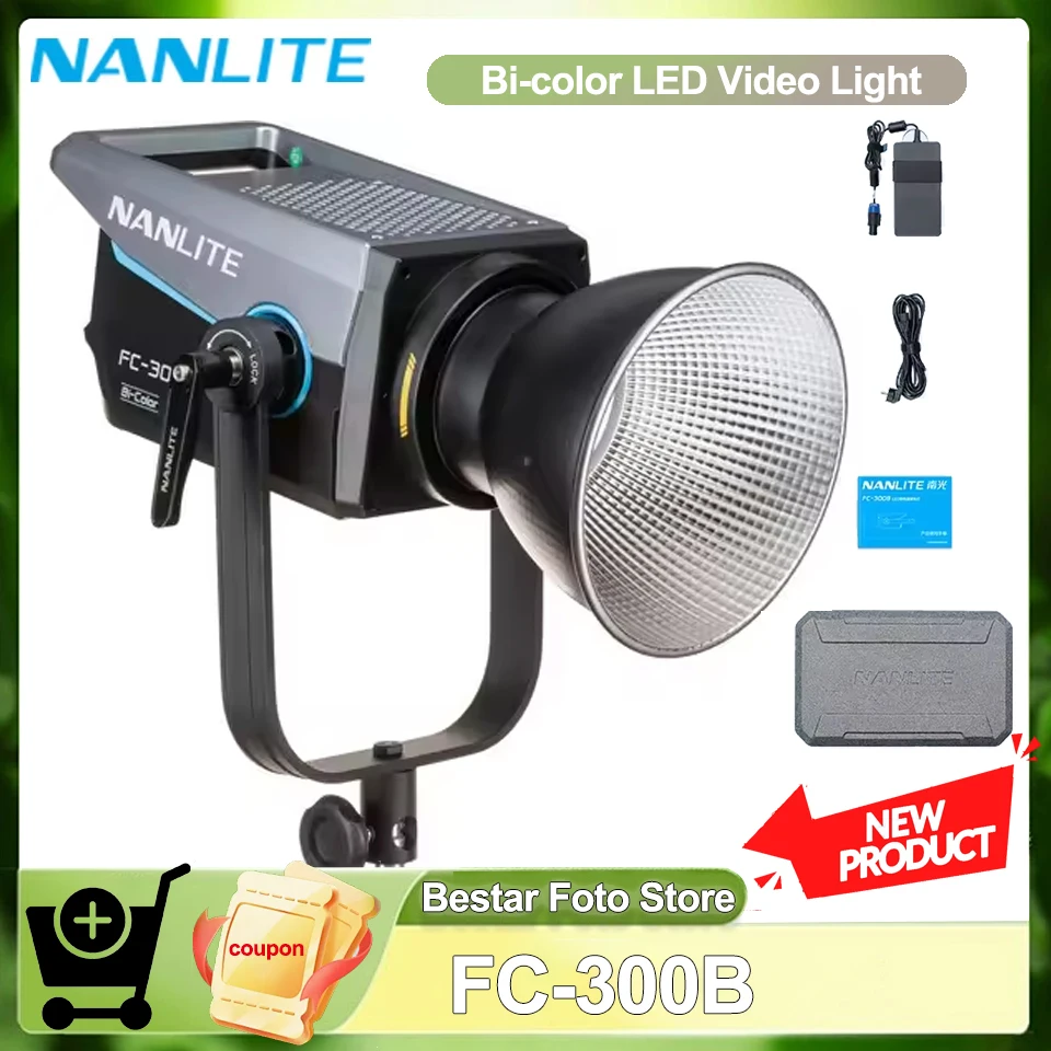 Nanlite FC-300B Luce di riempimento per fotografia bicolore 350w Luminosità professionale Luce video per la registrazione di film Fotografia di ritratti