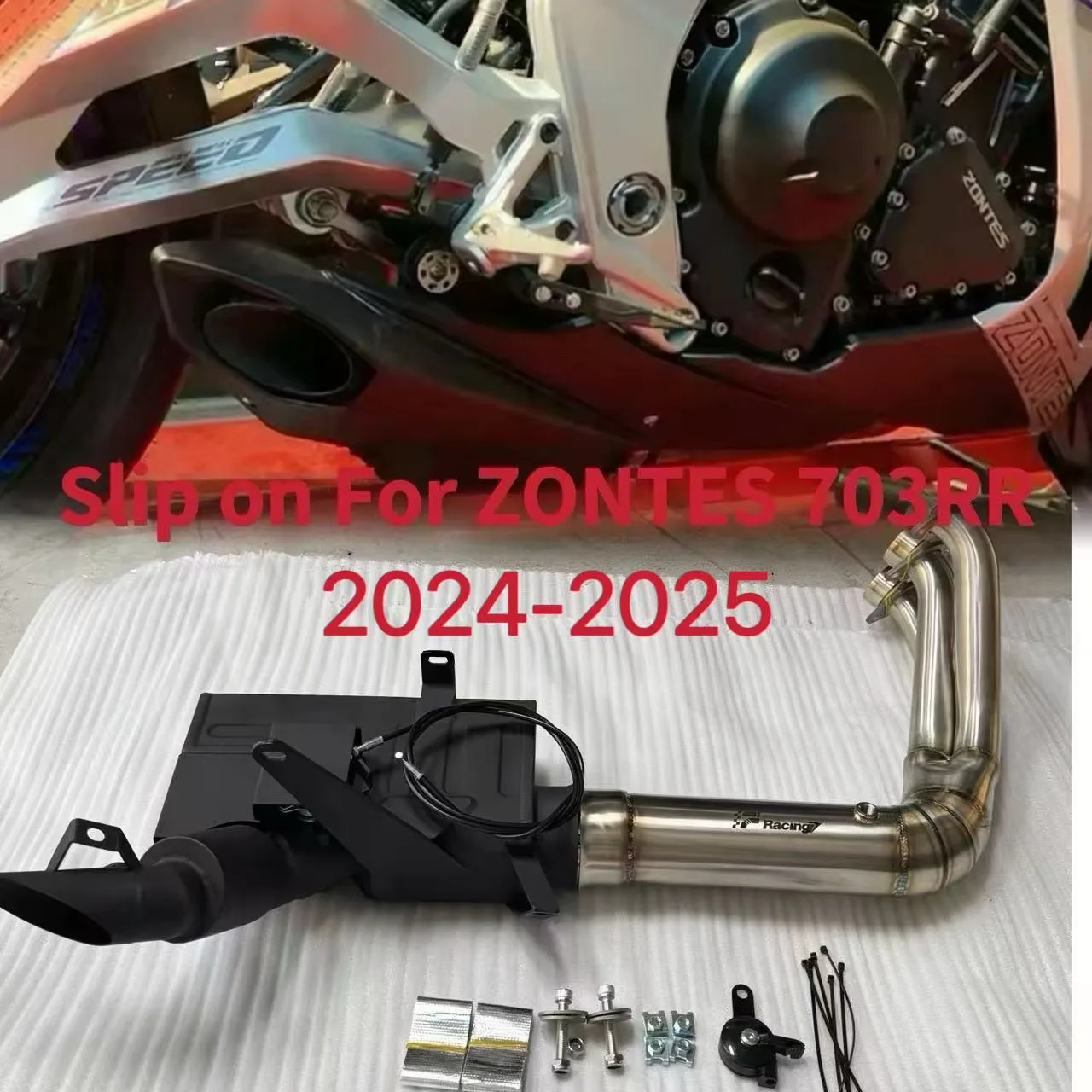 For ZONTES 703RR Exhaust Full System Undertail Exit OEM Style Straight-Through Valve Modified Motorcycle Performance2024-2026