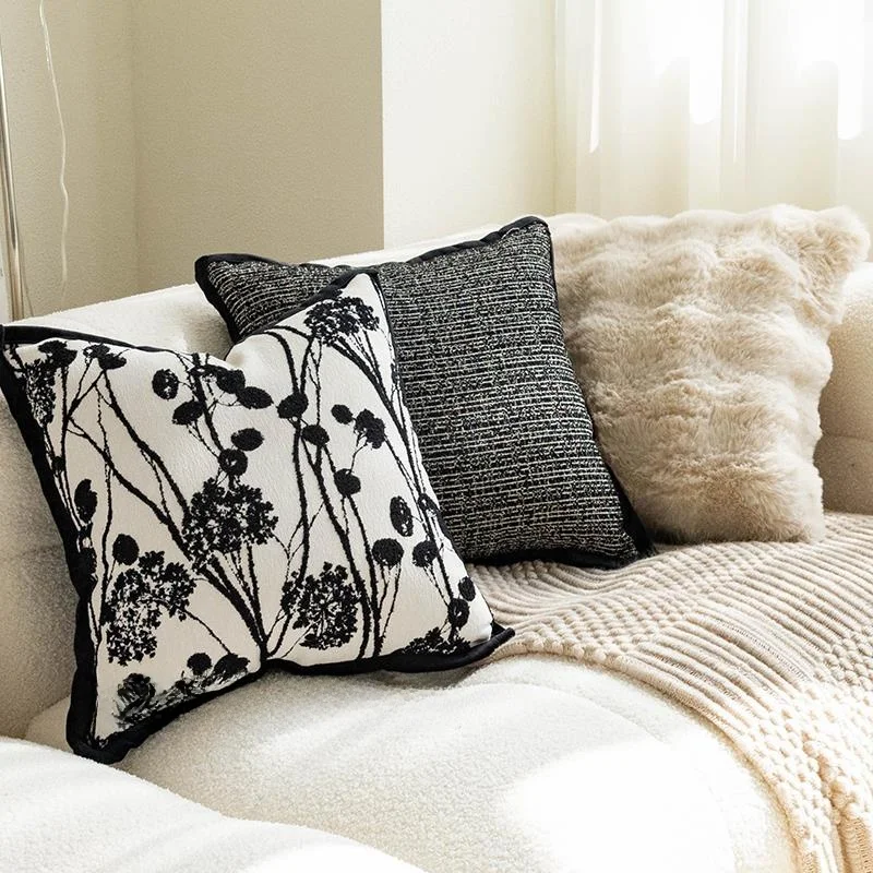 

New 2025 Luxury Square Plush Pillow Chinese Style Living Room Sofa Car Mounted Cushion Cover Versatile Home Decorative Pillow