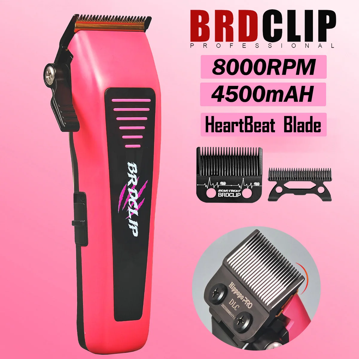 

Новый профессиональный BRDCLIP 6410, высокоскоростной двигатель, 8000 об/мин, машинка для стрижки волос, 10 Вт, DLC, фиксированное лезвие, 5-скоростной рычаг регулировки, 4500 мАч