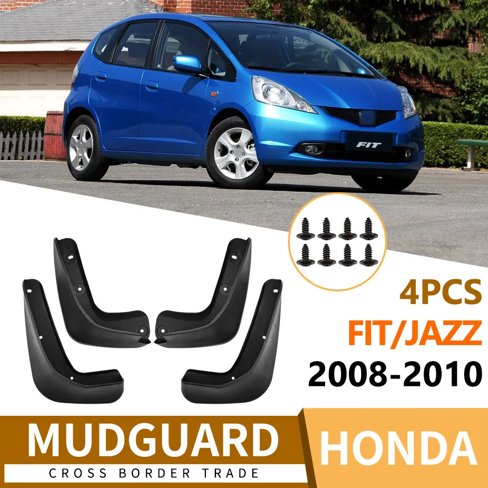 

For 2008-2010 Honda Fit Jazz Front Rear Mud Flaps Mudguards Splash Guards ABS Plastic Accessories