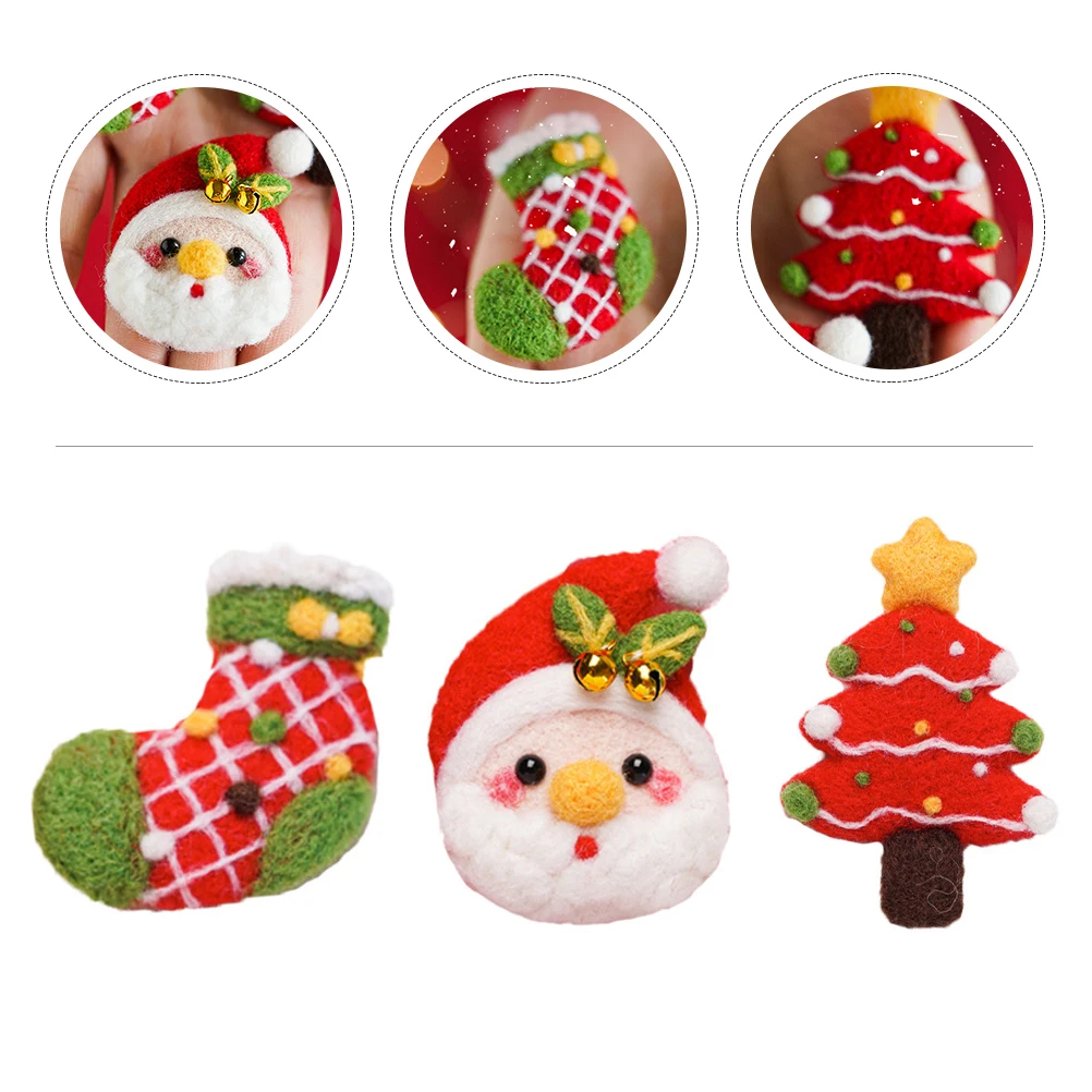 

Girl Wool Felt DIY Pendant Ornaments Christmas Needle Felting Kits for Beginners