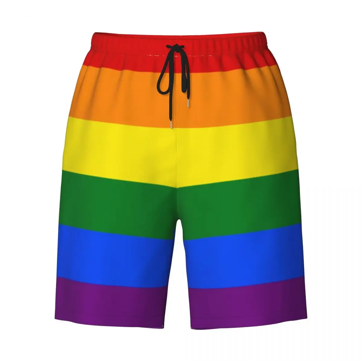 Shorts bandeira lgbt masculino, quick-dry, orgulho gay, arco-íris, calções de banho, personalizado impresso, maiôs