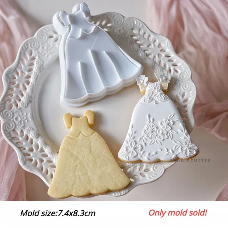 Wedding Dresses Love Bird Cookie Cutter Cake Decoration Fondant Embosser Cartoon Wedding Cake Molds Biscuit Forms Baking Tools