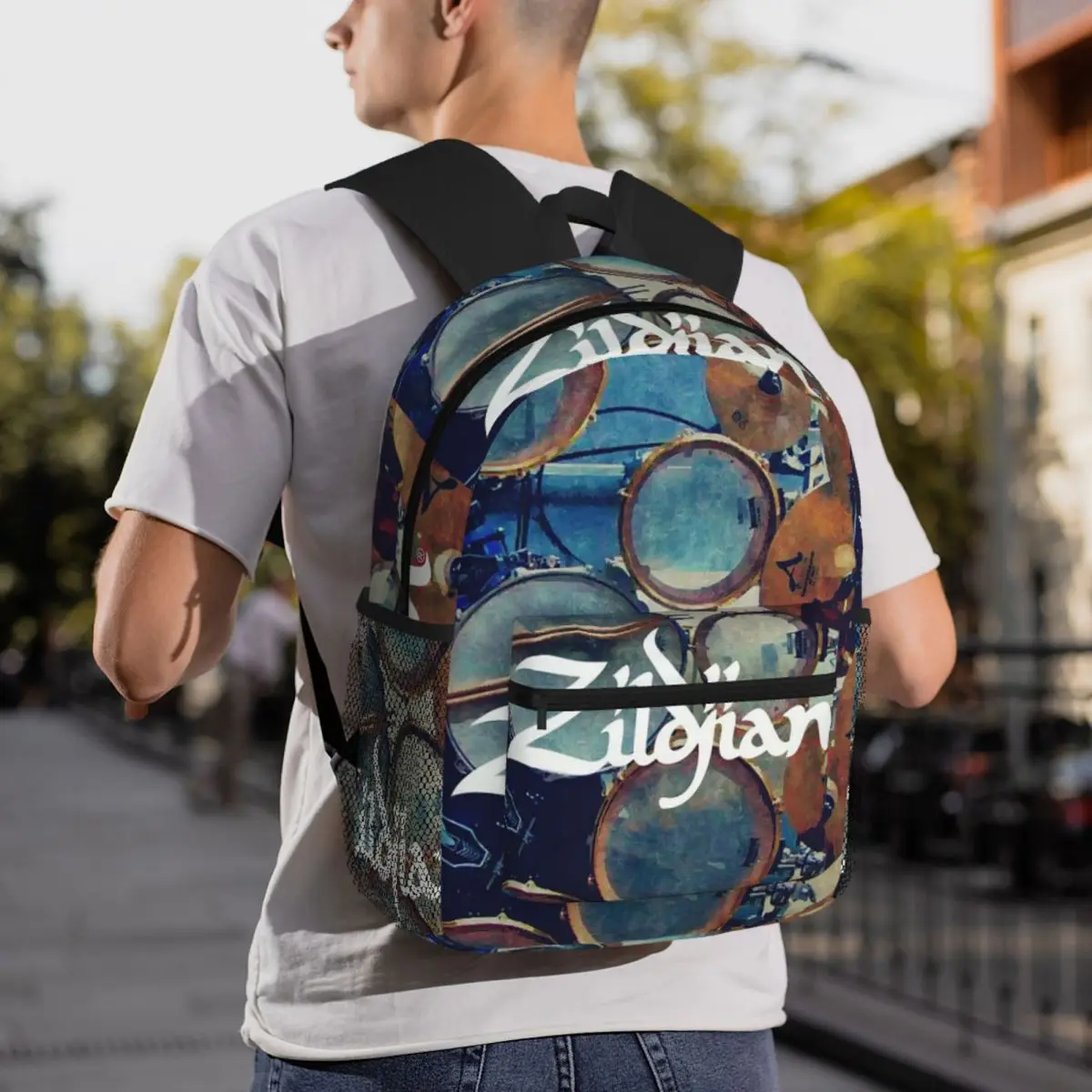 Zildjian Cymbals Drums Drummer Giutar Music Turkish Backpack Student BookBag Children School Bag Computer Shoulder Bags
