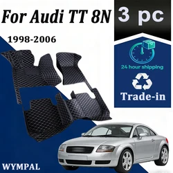 Car Floor Mats For Audi TT 8N MK1 1998~2006 Protective Carpets Auto Rugs Luxury Leather Mat Durable Pad Set Car Accessories 2005