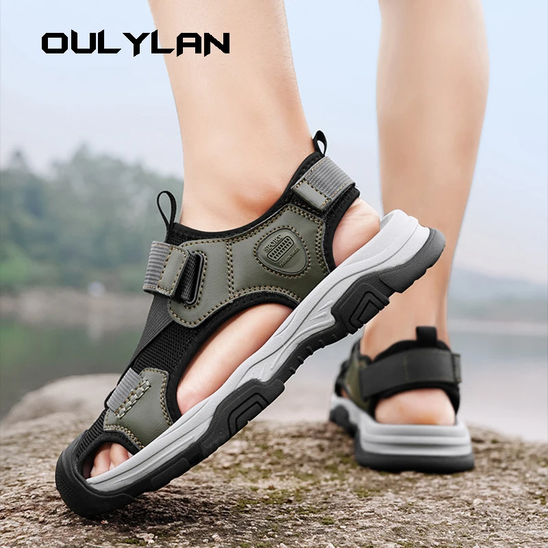 

Мужские сандалии из воловьей кожи, модные шлепанцы, большой размер 38-46, летняя обувь, большие размеры 38-46