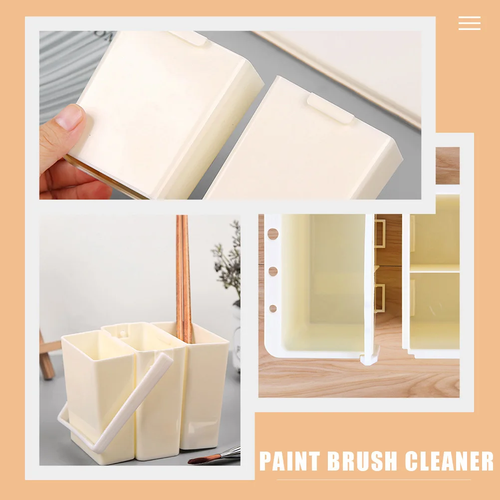 2 pezzi secchio per lavaggio porta vernice staccabile detergente per pennelli per acquerello portatile strumento compatto per cancelleria scolastica per artisti