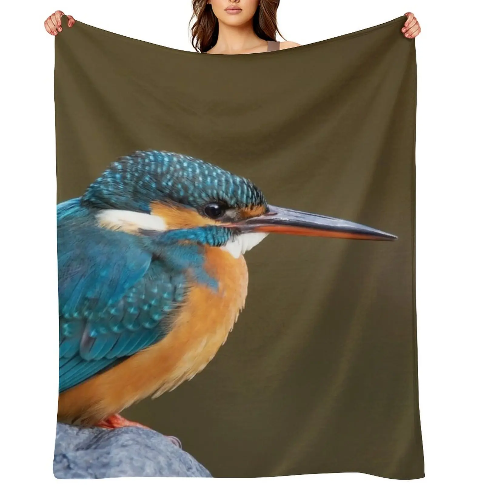 Common Kingfisher in Japan Throw Blanket Furry Nap Plaid on the sofa Thin Blankets
