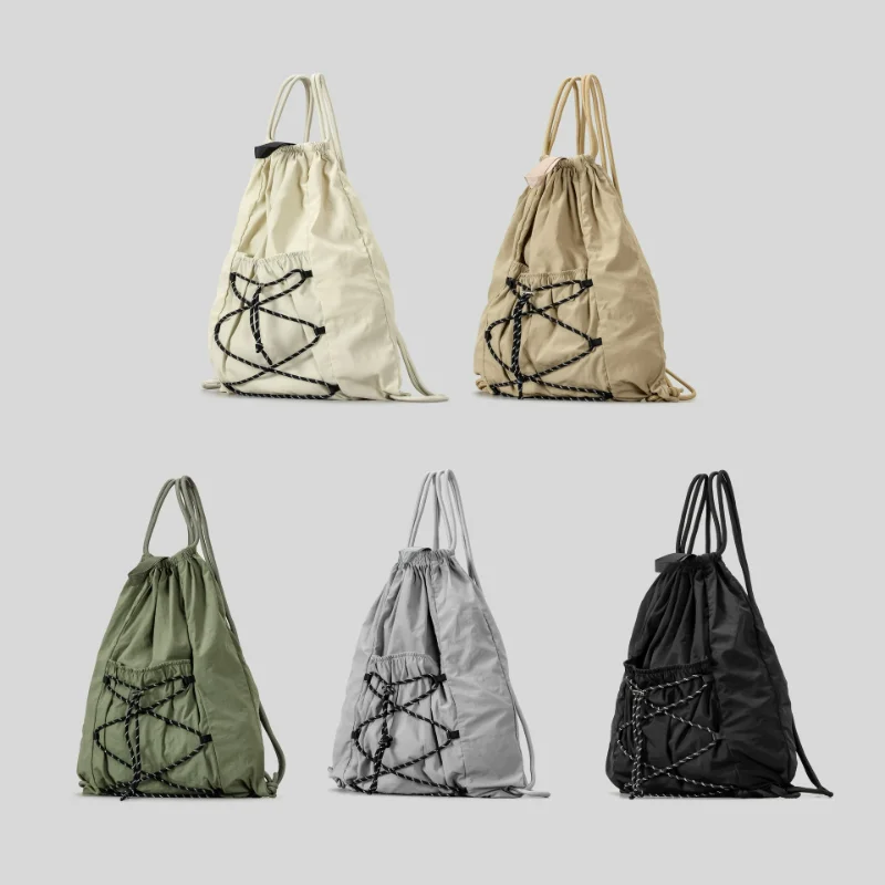 

Nylon Lightweight Drawstring Backpack Large Capacity Travel Backpack Adjustable Strap Outdoor Sports Rucksack For Men Women