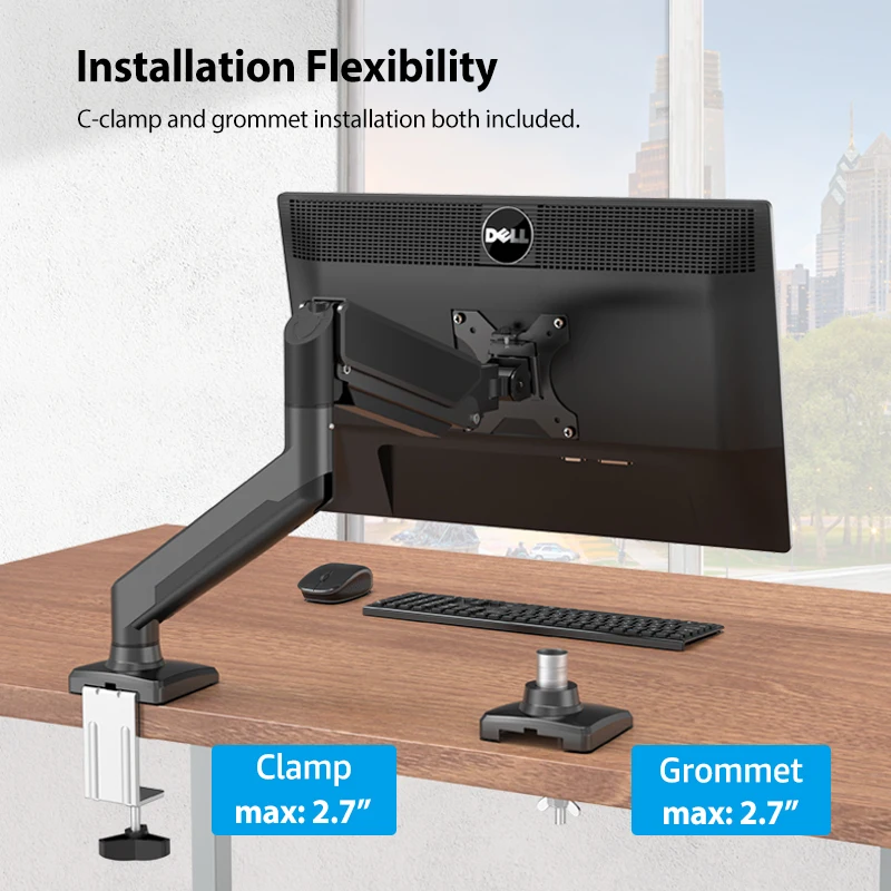 Imagem -06 - Bewiser Monitor Desk Table Mount Bracket Screen Stand Display Suporte 360 ° Ajuste Livre Fit para 13 32 2-9kg 419 Lbs