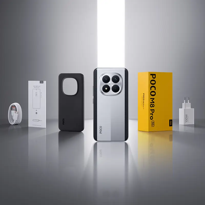 POCO M8 Pro 5G Smartphone Global Version Snapdragon 7s Gen 4 6.83' 1.5K 120Hz Display 6500mAh Battery 100W NFC - 6