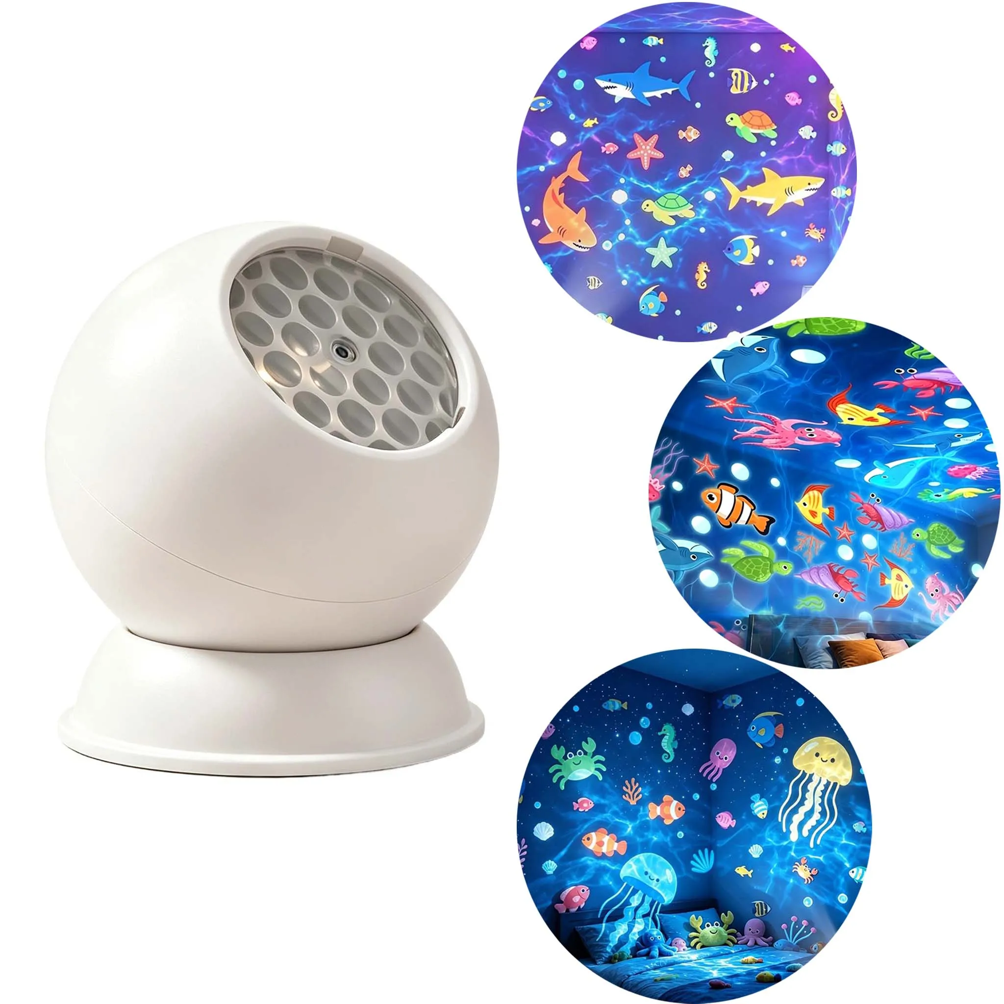 LED Starry Ocean Dinosaur Themed Dynamic Projection Lamp 360° Rotation For Light Bedroom Living Room Birthday Parties Gift