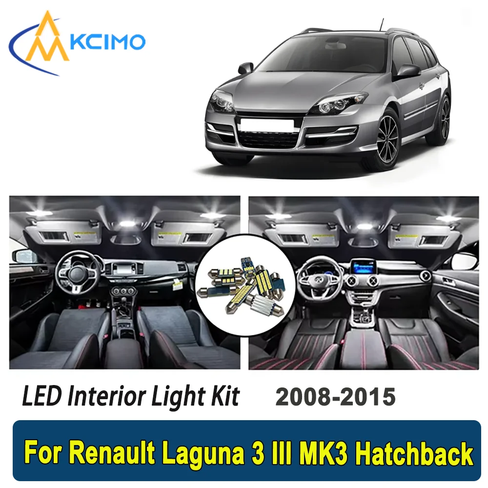 

Kcimo LED For Renault Laguna 3 III MK3 Hatchback (2008-2015) Premium Bright LED Interior Dome Map Trunk Light Kit Car Led Lamps