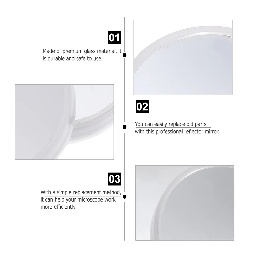 

4Pcs Microscope Reflector Mirror Professional Reflecting Glass for Biological Optical Experiments Laboratory Microscope Supplies